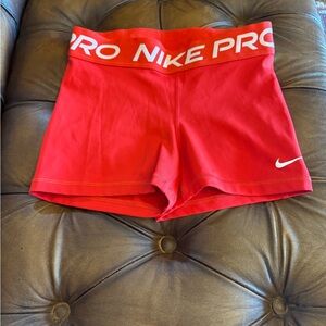 Nike Pro Women's Bright Red Athletic Shorts